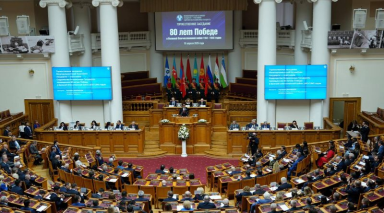 Иштирок ва суханронӣ дар ҷаласаи тантанавии Ассамблеяи Байнипарламентии давлатҳои иштирокчии Иттиҳоди Давлатҳои Мустақил ба муносибати 80-солагии Ғалаба дар Ҷанги бузурги ватании солҳои 1941-1945